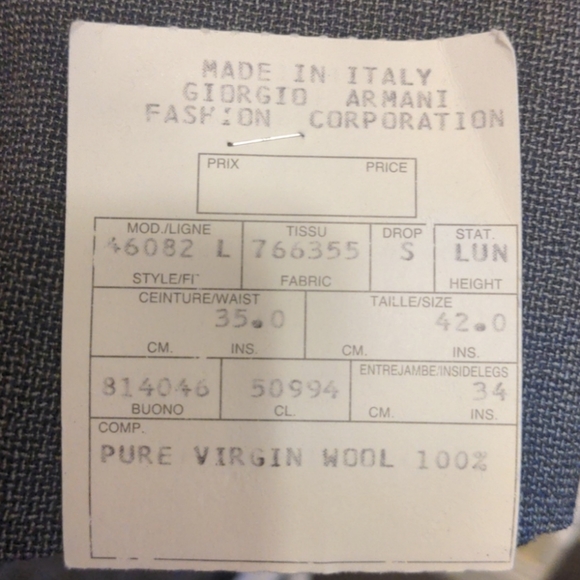 Vintage Giorgio Armani Le Collezioni Suit, 34R, never worn or tailored - Picture 5 of 10